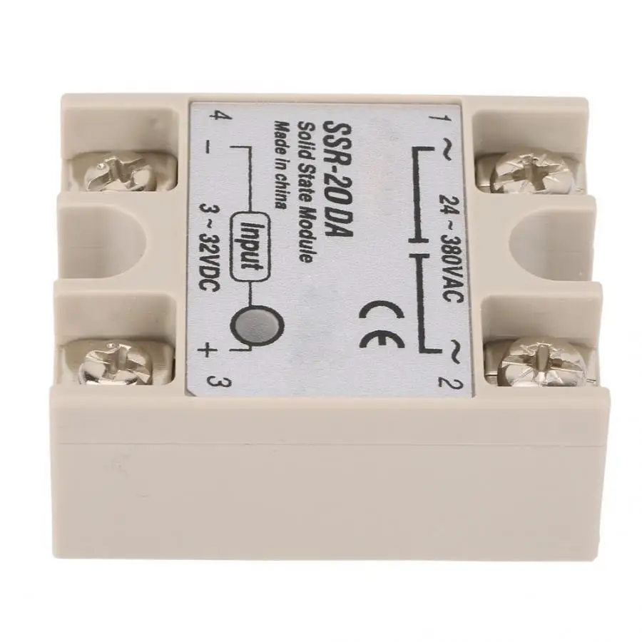 SSR 20DA DC Control AC 20A твердотельный релейный модуль вход 3 32V to 24 380V релейная плата