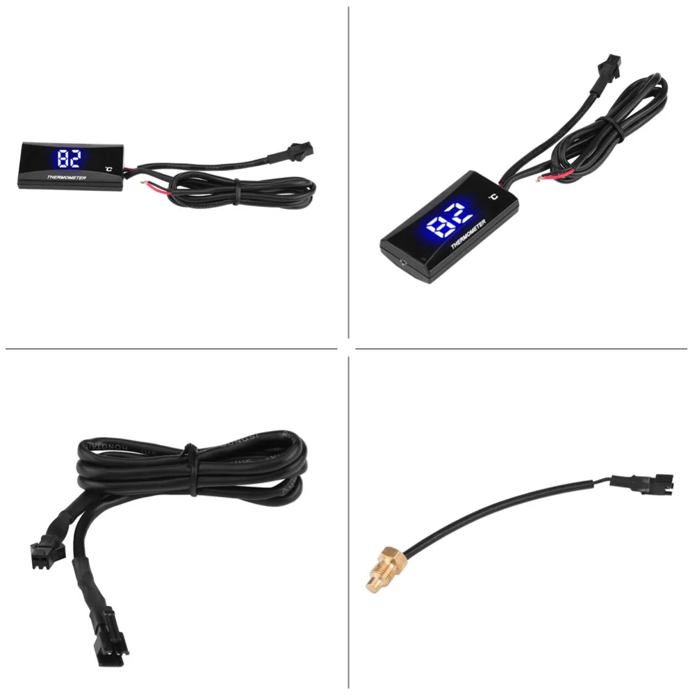 Универсальный цифровой термометр для мотоцикла, измеритель температуры воды, синий светильник, цифровой дисплей, измеритель температуры