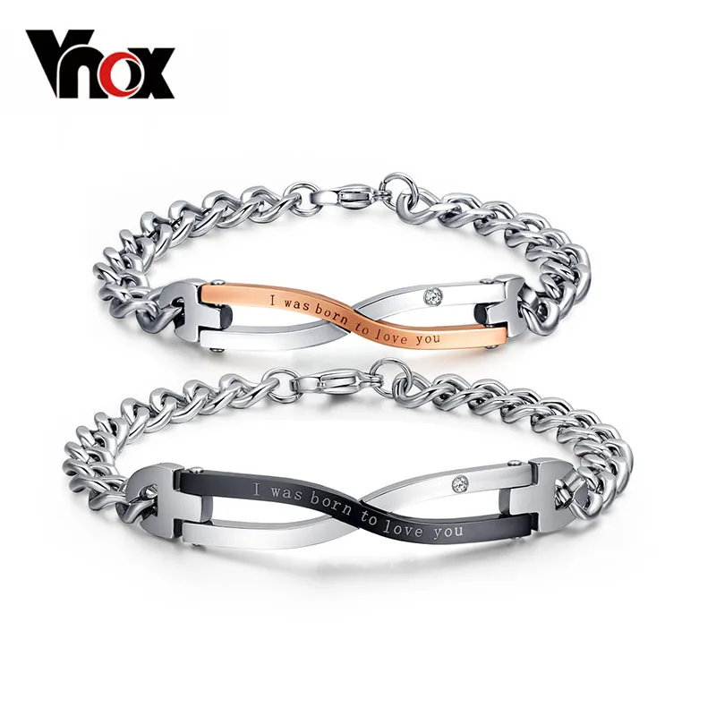 

Vnox 316l Stainless Steel Bracelet Bangle for Couples Wedding Jewelry Best Friend Gift