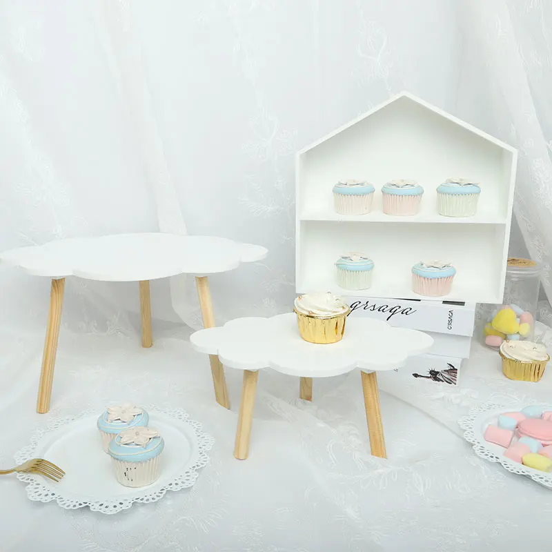 

Cloud cake stand wooden dessert table decoration birthday cake plate