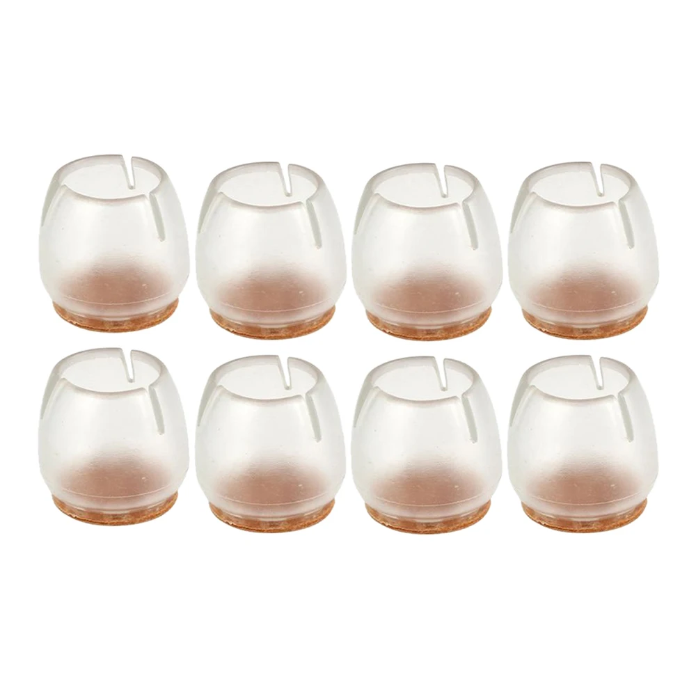 

Promotion! Clear 8 pcs round bottom place opening silicone chair leg caps feet pads furniture table covers wooden floor protecto