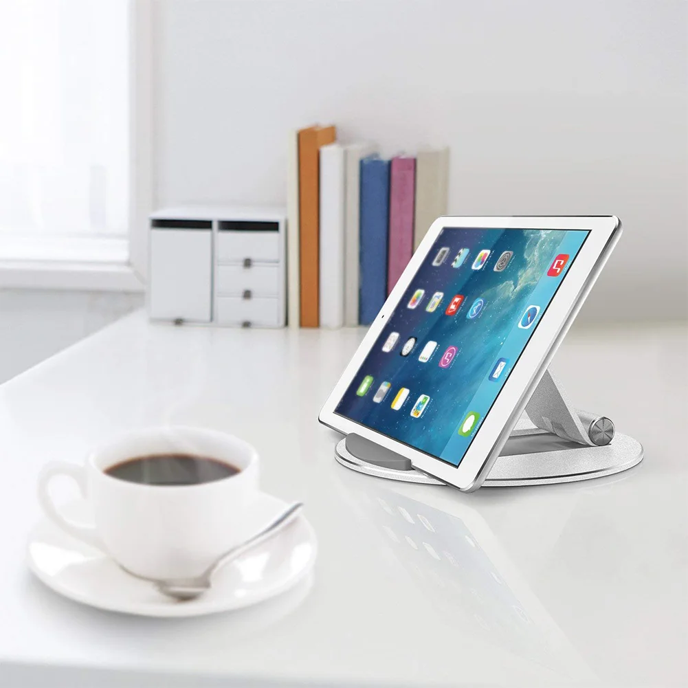  Universal Desktop Tablet Holder Mount Phone Holder Aluminum Alloy Round Stand Durable For IPad Pro 