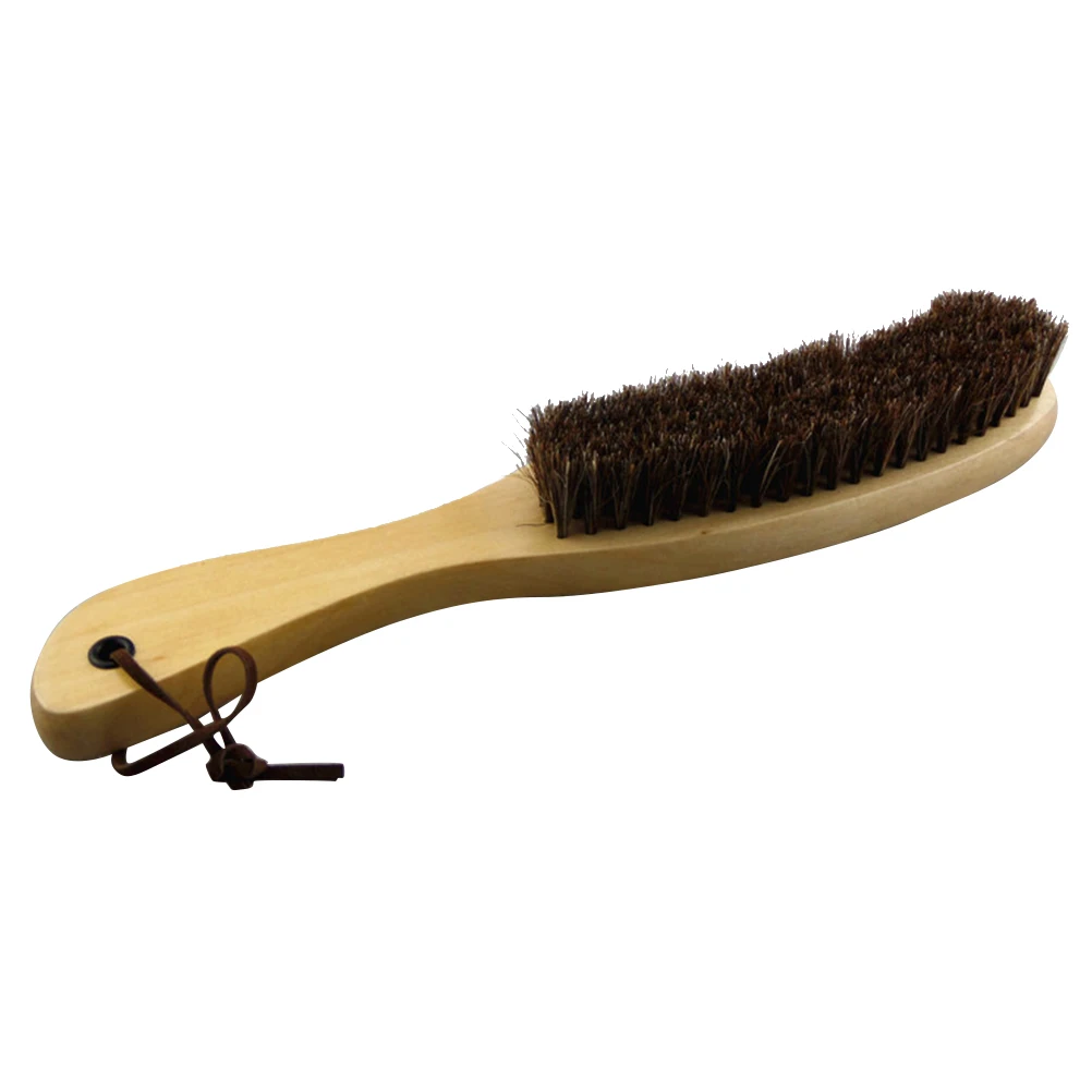 

1 Pc Horsehair Brush Wooden Handle Soft Brush for Suit Clothes Furniture Lint