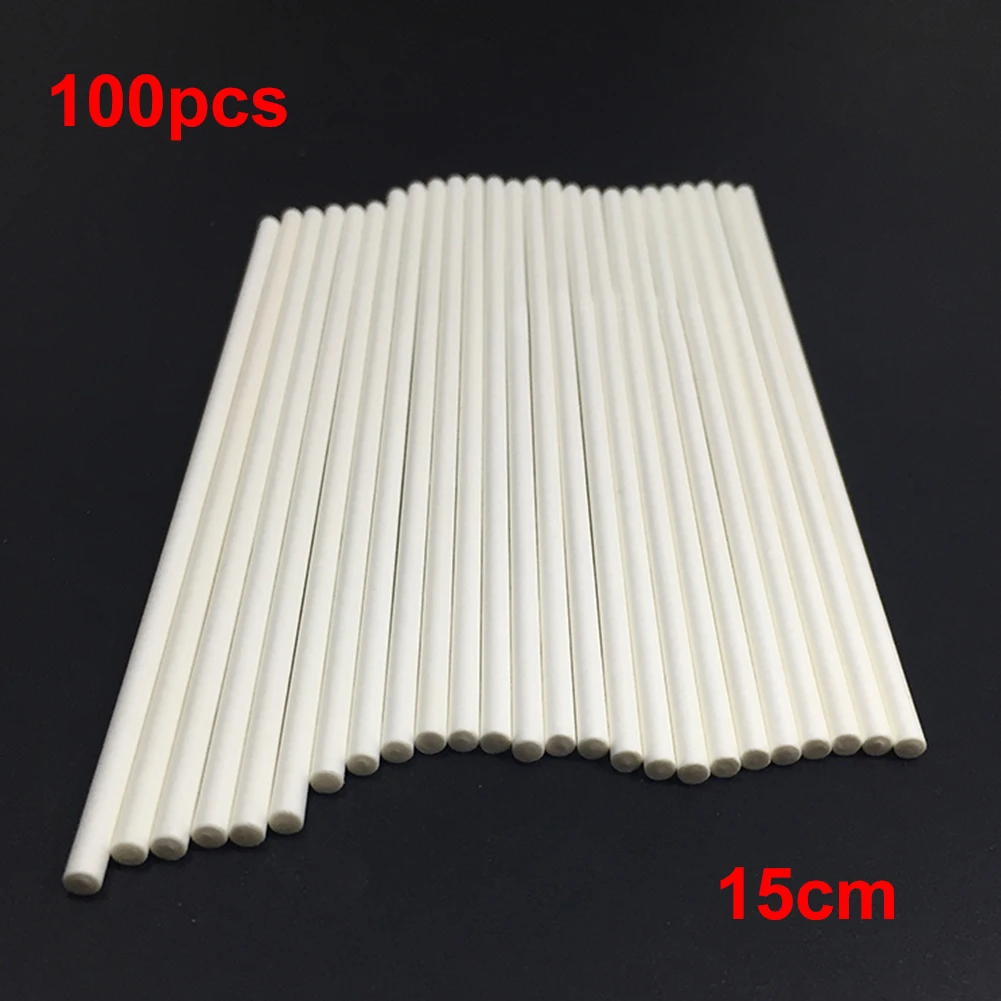 

YOTHG Cake Pop Sticks - 100-Count 7.5cm/15cm White Paper Sticks for Lollipops,Candy Apples, Cake(15cm,White)