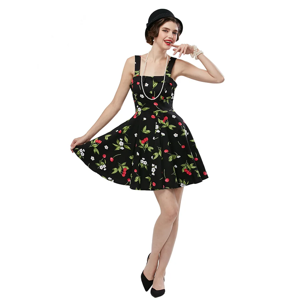 

Wipalo Women Plus Size Vintage Summer Dress Rockabilly 60s 50s Retro Big Swing Floral Pinup Hepburn Party Dress Vestidos 4XL