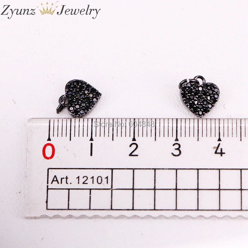 20 шт ZYZ330-3686 Micro Pave CZ деталь в виде сердца для изготовления DIY Браслеты или ожерелья ювелирные изделия