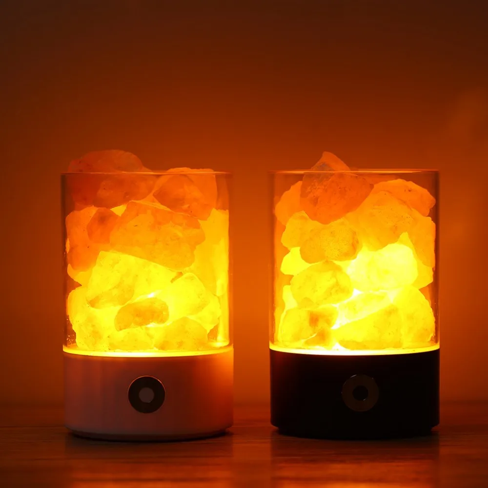 

USB Crystal Light Natural Himalayan Salt Lamp Color Change LED Lamp Air Purifier Indoor warm light table lamp bedroom lava lamp