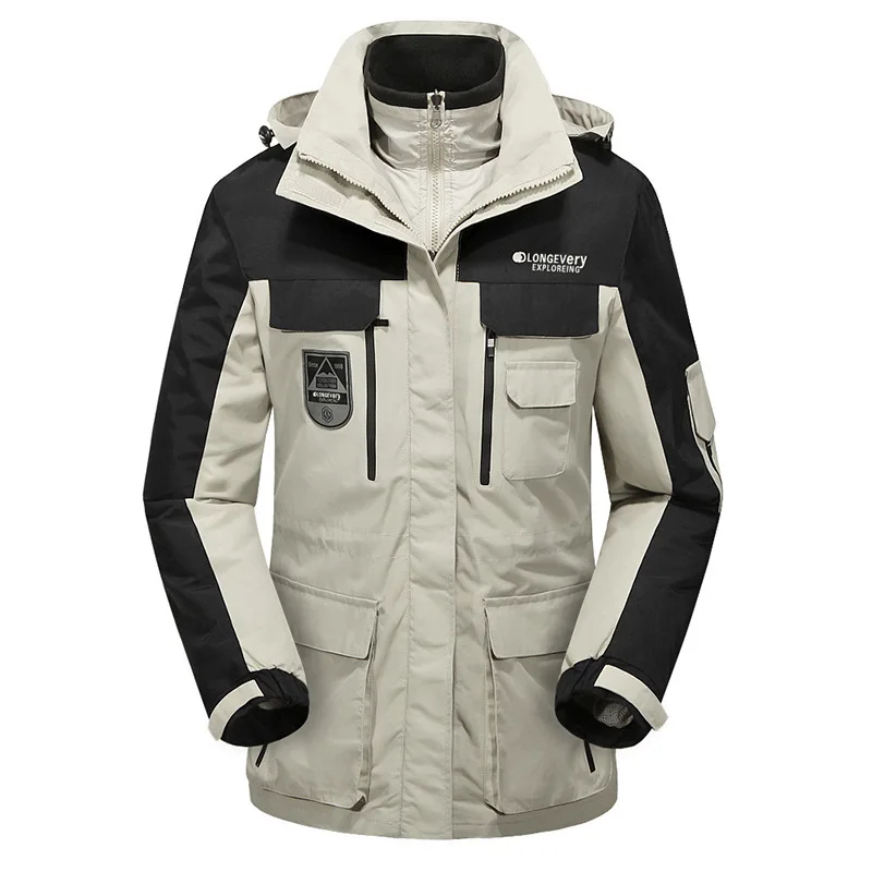 

Outdoor winter Jacket women men ski Jacket Down liner two-piece set Waterproof Windproof Hiking jacket snowboard Coat skiwear