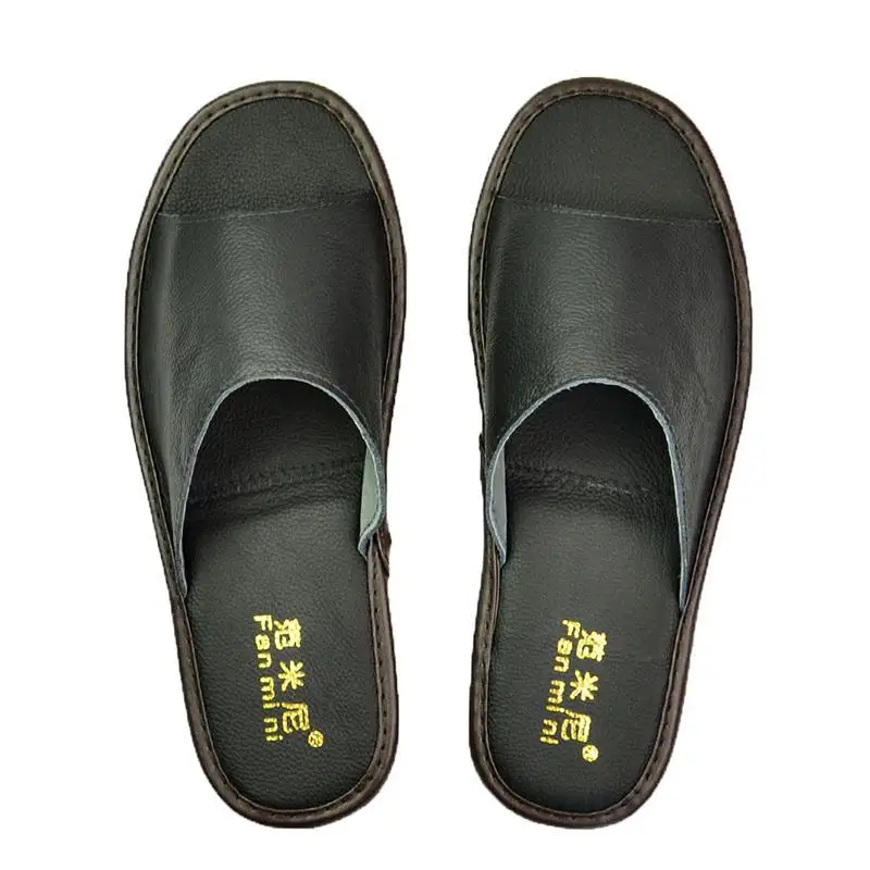 Spring Summer Leather Slippers Home Genuine Sandals And Indoor Non-Slip Residence Inn Floor Tendon PU | Обувь