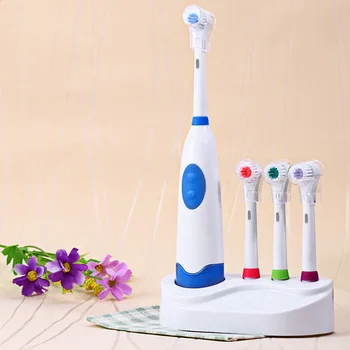 

2019 New Design Waterproof Electric Toothbrush Dental Care Battery Operated Revolving Toothbrush Heads + 3 Nozzles Oral Hygiene