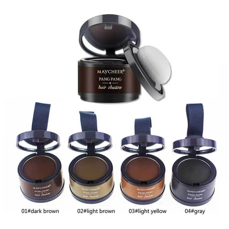 

4 Colors Hairline Shadow Powder Makeup With Puff Waterproof Anti-Sweat Long-Lasting Pigmented Hair Concealer Root Cover Up