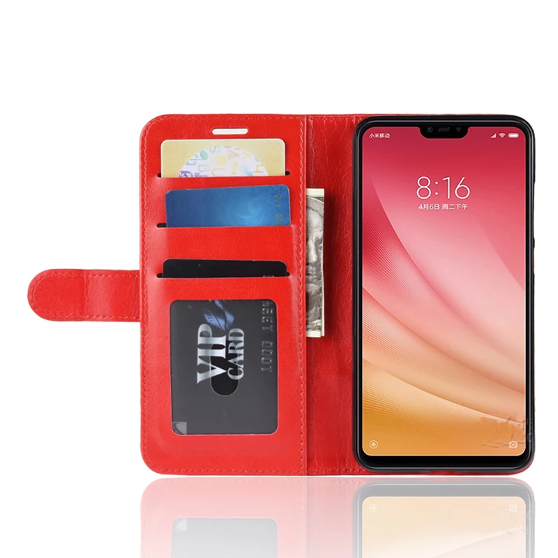 Ocolor для Xiaomi Mi 8 Lite из искусственной кожи чехол нескользящий с карманом карт 6 26