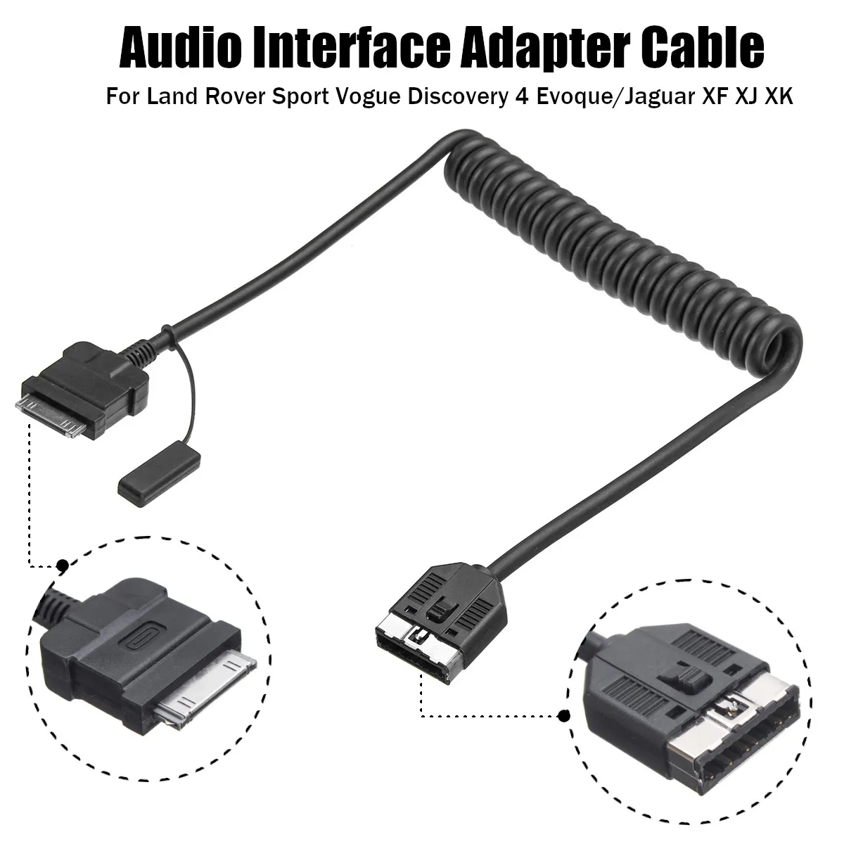 

Audio Interface AUX Input Adapter Cable For Land Rover Sport Discovery 4 Evoque/Jaguar XF XJ XK