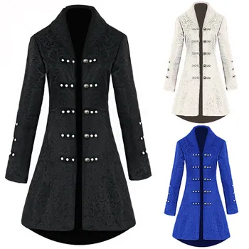

Steampunk Women's Autumn Winter Jacket Medieval Gothic Tailcoat Vintage Coat Cosplay Costume Halloween Coat Costume Thin 3colour