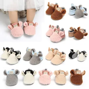 

Toddler Newborn Baby Crawling Shoes Boy Girl Lamb Slippers Ears Prewalker Trainers Hairy First Walkers