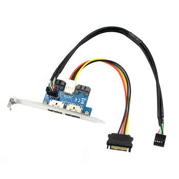 

Dual Port SATA to 5V 12V Power Over ESATA USB Port Adapter Convert Expansion Converter Card Connect to 2.5" 3.5" Hard Disk