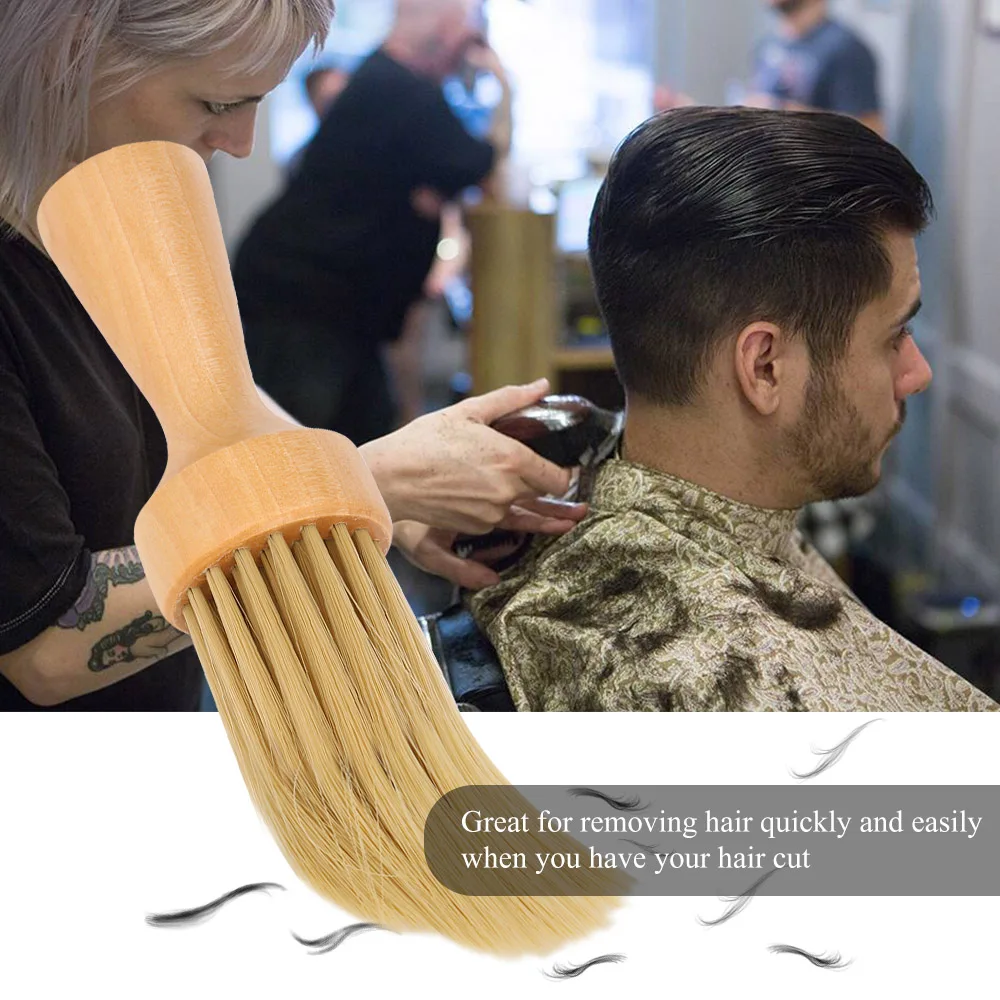 Деревянная ручка салон шеи щетка для обметания волос для стрижки волос чистящая щетка, Очищающий Инструмент парикмахерские принадлежности
