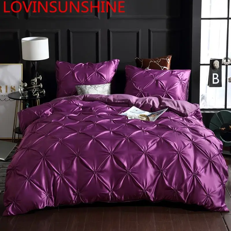 

LOVINSUNSHINE Comforter Bedding Sets Double Flower Bed Linen US King Size Silk Duvet Cover Set AN02#