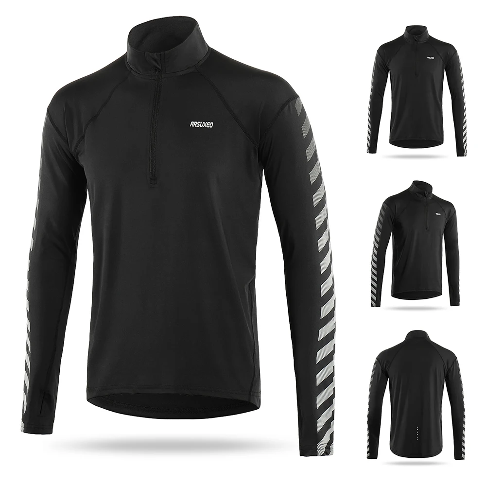 ARSUXEO Men/'s Running T Shirts Long Sleeves Quick Dry Training Jersey Clothing W