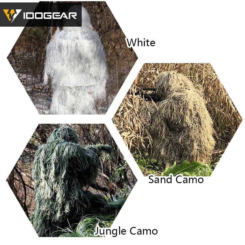 IDO gear Ghillie костюм охотничья одежда для джунглей Bionic 3D лесной Снайпер поезд камуфляж Airsoft Wargame gear тактический