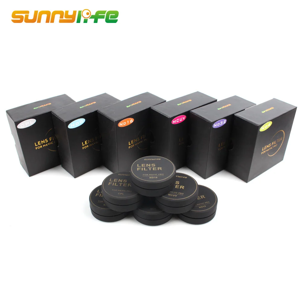 Sunnylife 3/4 шт. набор фильтров для объектива UV MCUV CPL ND ND4 ND8 ND16 ND32 для DJI Mavic Pro Аксессуары для камеры