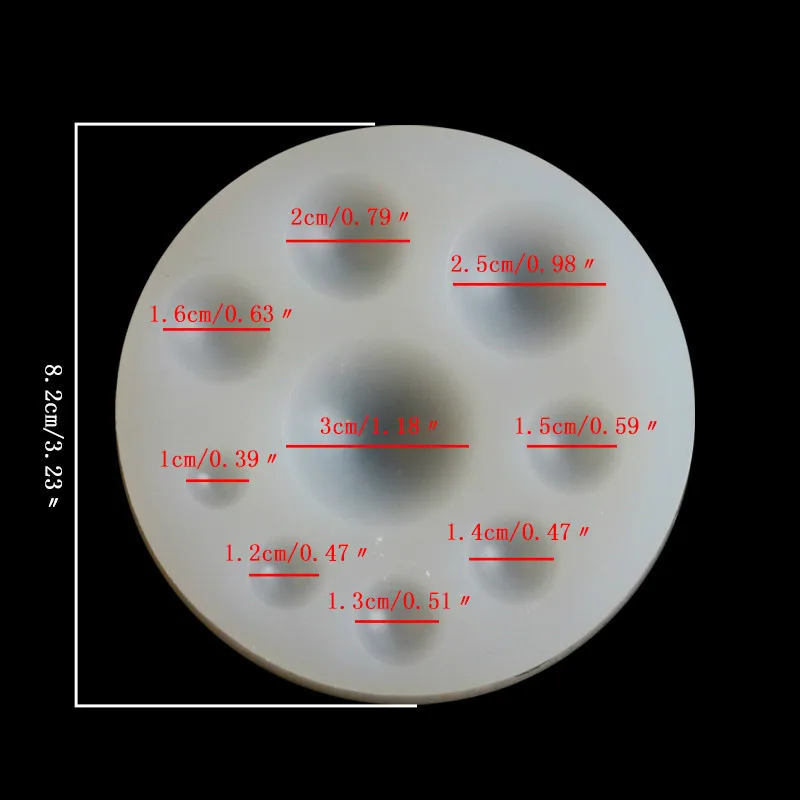 3PCS Round Waterdrop Mold Silicone Epoxy Mould Cake Decorating Tool Jewelry Decoration Home Bakery Baking Tools Gadgets