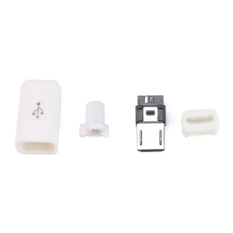10 шт./компл. 4 в 1 DIY Micro USB тип сварки Мужской 5 контактный разъем w/пластиковая