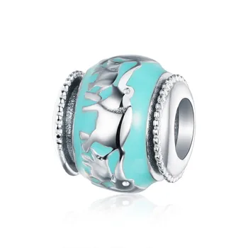 

925 Sterling Silver Stackable Cat & Elephant Shadow Enamel Beads Charms Fit Bracelets & Bangles Jewelry Making Bsc051