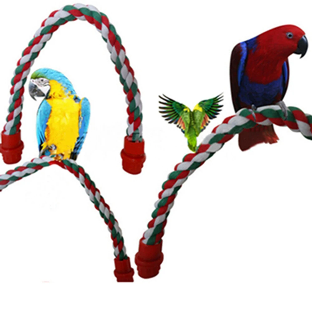 New Bird Parrot Stand Rope Parrot Toy Bird Hanging Line Brand new 44CM Cotton Bar Springboard Ladder Parrot Stand Holder Toys