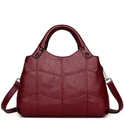 Для женщин кожаные сумочки Сумка Винтаж Повседневное Сумки Женский дизайнерский бренд Crossbody сумка женская сумочка