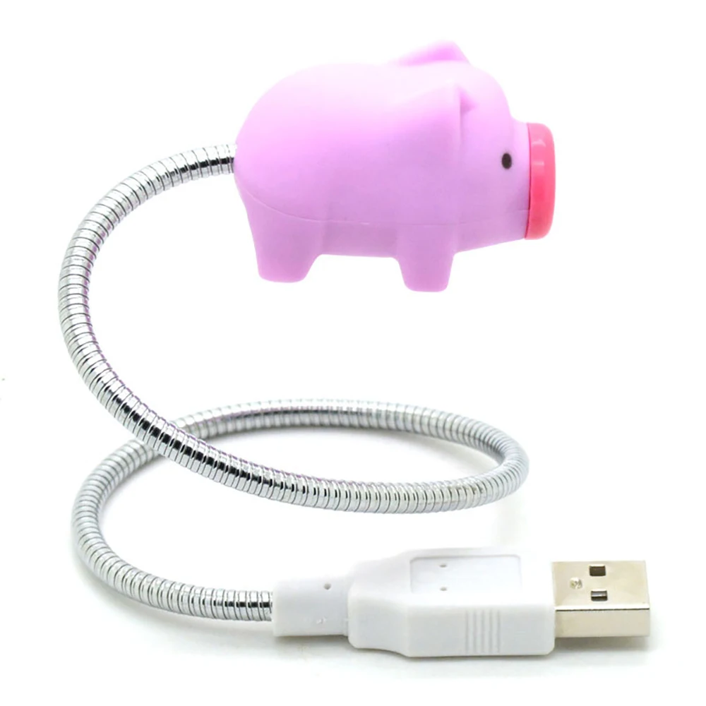 Konesky светодиодный мини Милая Розовая свинка гибкая USB лампа портативный супер