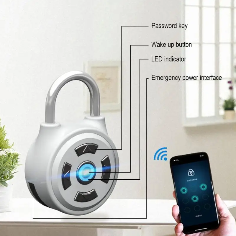 Smart Bluetooth Padlock Electronic Wireless Lock Keyless APP Control Password Home Security Mini