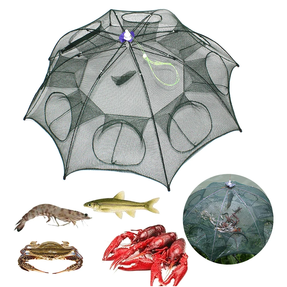 

Folded Fishing Net 4/6/8/12/16 Hole Folding Portable Automatic Fishing Shrimp Trap Fish Minnow Crab Baits Cast Mesh Trap Pesca