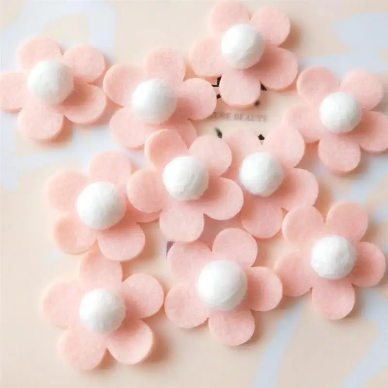 

Home Wedding Party Decoration Handmade Felt Flower Pink 10Pcs DIY Crafting Christmas Tree Decoration Felting Flower Ornament