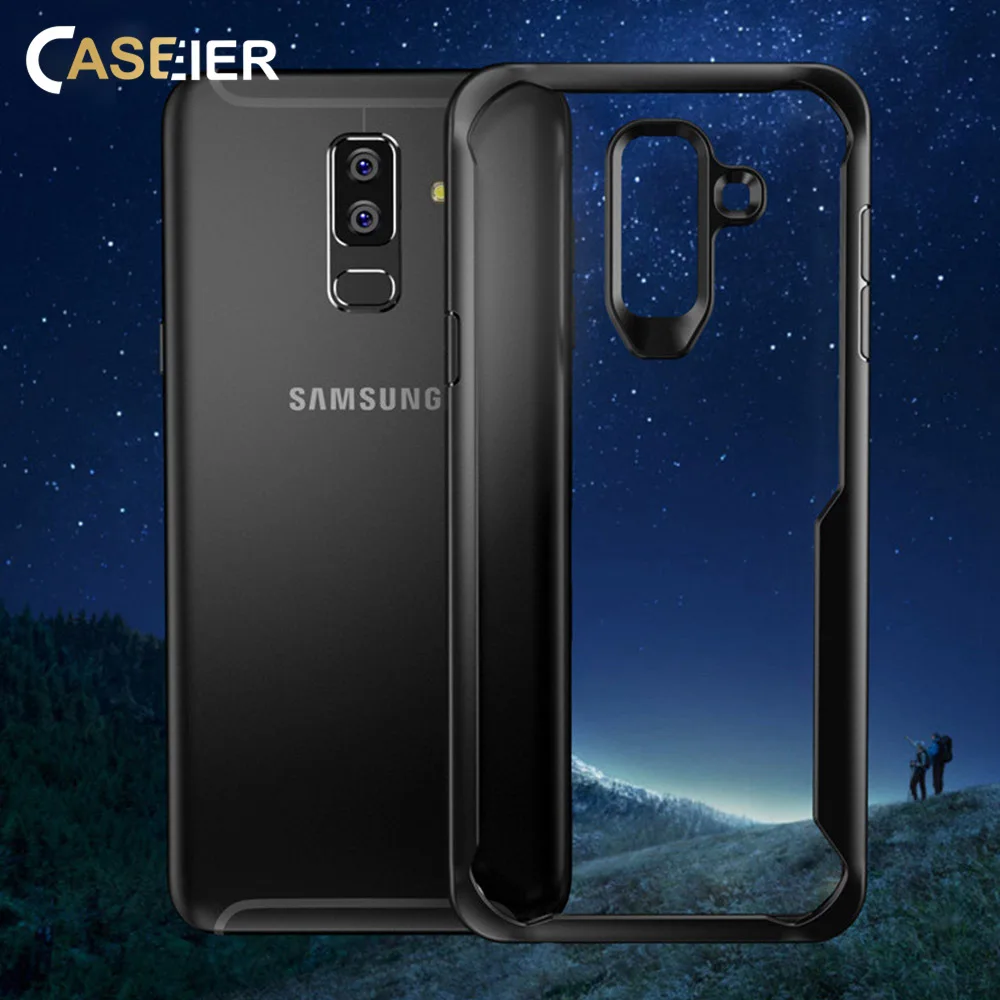 CASEIER Transparent Case For Samsung Galaxy A8 2018 Plus S10 S10E Phone Armor Bumper Full Back Cover S8 S9 Bag |