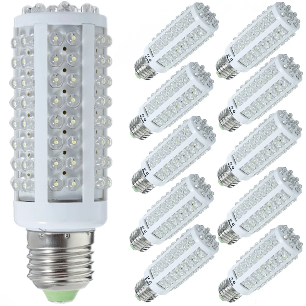 

10Pcs/lot E27 108LED pure White Bulb Lamp Saving Corn Light 220v 7W Ultra Bright 360 Beam Angle
