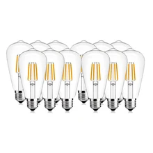 SHINA 12 шт 4 Вт/6 Вт ST64 для лампочек Эдисона под старину Светодиодный светильник накаливания 2700 к/4000 к дневной свет белый Не Диммируемый E26/E27Base 110 В/220 В