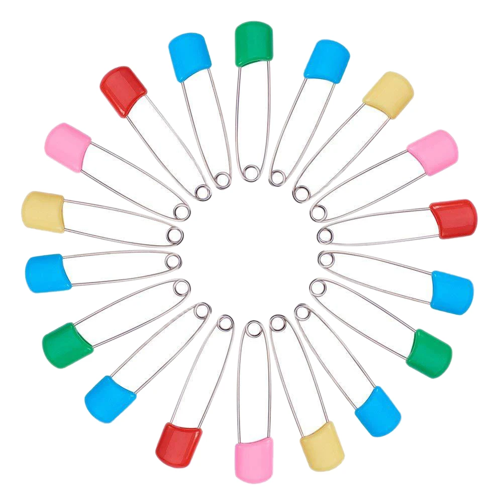 

240 Pcs 5.5Cm Length Baby Safety Pins, Assorted Color Plastic Head Diaper Pins, Locking Baby Cloth Diaper Nappy Pins