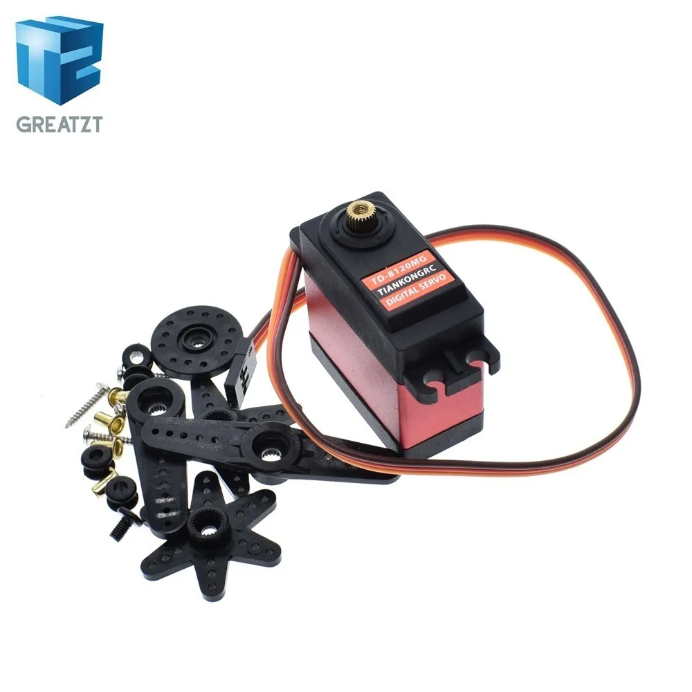 

GREATZT TD-8120MG Waterproof Metal Gear Digital Servo with 20kg High Torque 180Angle for RC Remote Control Car Model Vehicle