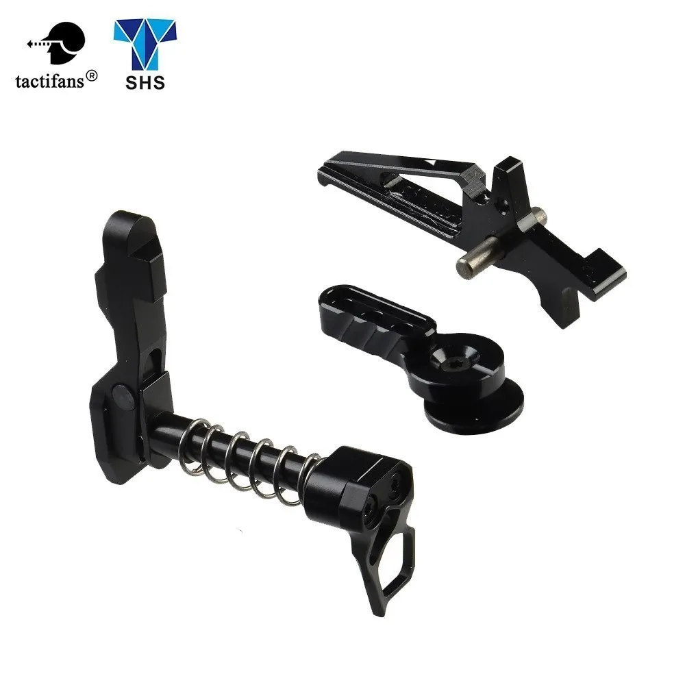 

Anodized IPSC CNC Aluminum Timer Magazine Release Catch Safety Selector Switch Lever Set For M4/16 AEG Paintball