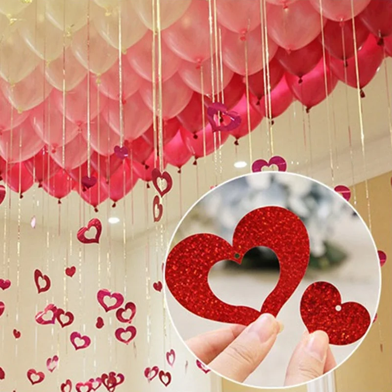 Хит 100 шт блестящая любовь картонная Карта Подвеска в виде шара лента свадебные шары для украшения реквизит для украшения вечеринки