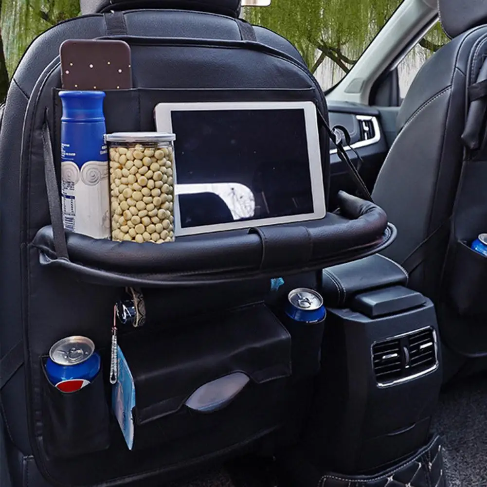 

Luxury Car Seat Leather Storage Bag Multi-Function Back Hanging Folding Storage Organizer Box Carriage Bag Auto Accessories