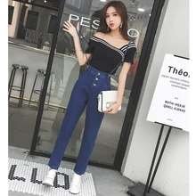 Женский джинсовый комбинезон, женские подтяжки, джинсы с высокой талией, джинсы-бойфренды, женские повседневные мешковатые джинсы на лямках