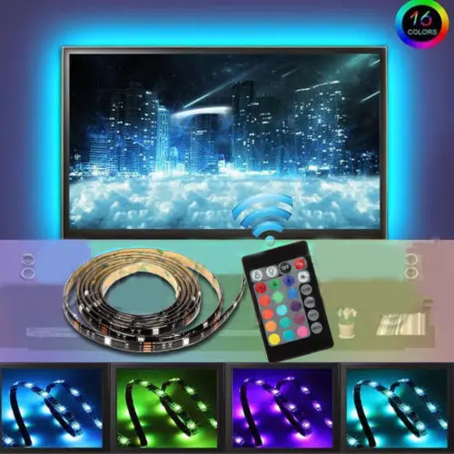 

USB Mood Light RGB Multi Color LED Strip Light TV Backlight Remote Contral USB Gadgets