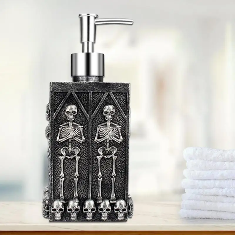 460ml Large Capacity Resin 3D Skull Hand Sanitizer Bottle Soap Dispenser Pressing Carved Shampoo Liquid Soap Shower Gel Holder 460ml Large Capacity Resin 3D Skull Hand Sanitizer Bottle Soap Dispenser Pressing Carved Shampoo Liquid Soap Shower Gel Holder