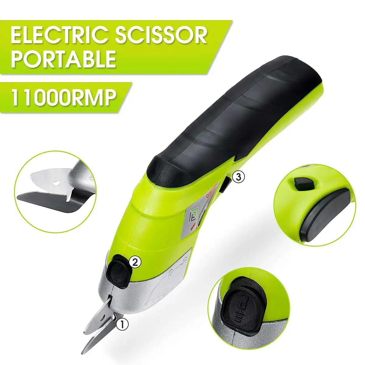 

DOERSUPP Multipurpose 110V-220V Electric Scissors Cordless Chargeable Fabric Sewing Scissors Handheld Hand Tools Electric