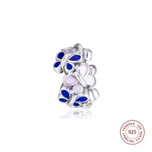 Серебряные бусины 925 пробы бабочка расположение шарик с шарниром подходит для создания браслета своими руками, Роскошный аксессуар для ювелирных изделий