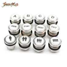 1 шт. прозрачная аркадная Кнопка 5 в 12 В с подсветкой с 1 проигрывателем старт монета EITX пауза выберите TURBO PLAY PS A B C D дизайн(China)