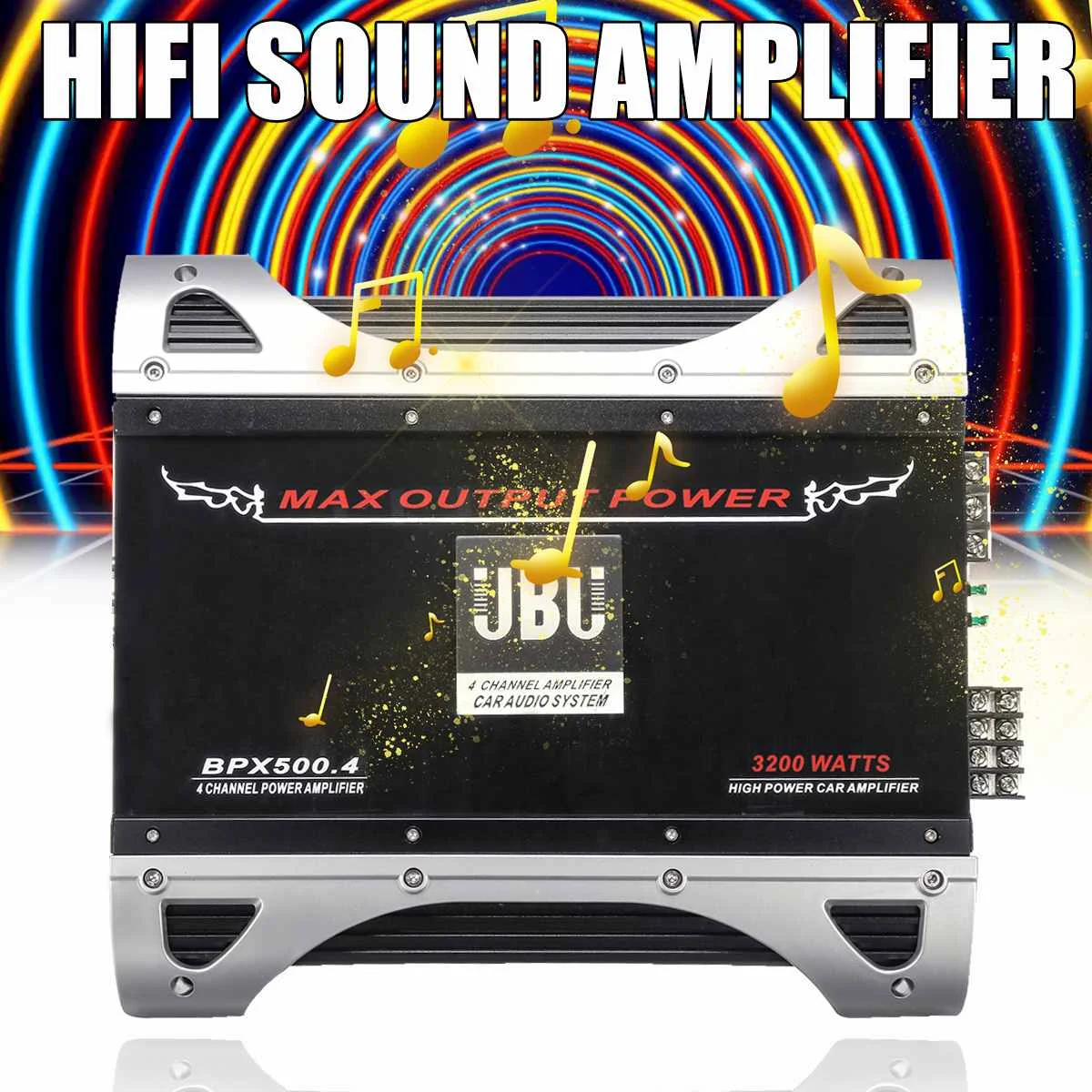 12 В 4 канала 3200 вамп автомобильный стерео HIFI усилитель звука домашний музыкальный усилитель FM бас усилитель мощности аудио автомобильный сабвуфер динамик