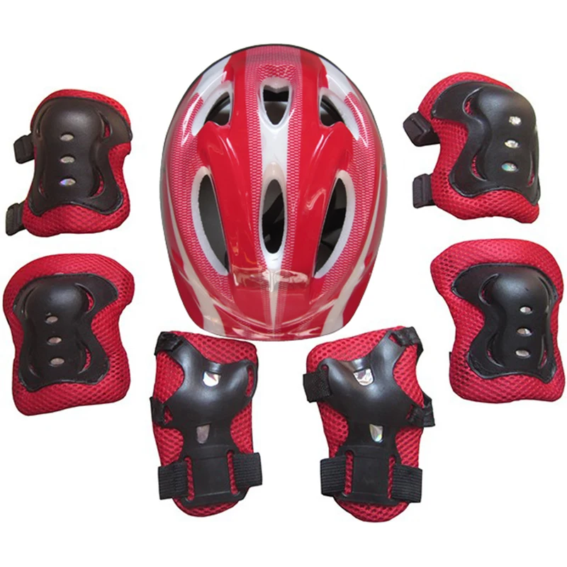 

Kid Roller Skating Bike Helmet Knee Wrist Guard Elbow Pad For 5-15 Years Old